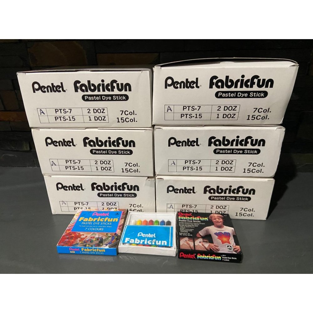 Vintage Pentel Fabric Fun Pastel Set Sticks Creative Crafts Drawing 146 pieces
